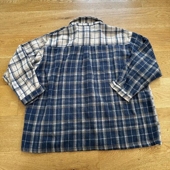 Princess Polly Curve Unity Check Shirt in Blue and Cream - Picture 3 of 4